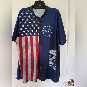 Men's Patriotic USA Flag Shirt - Blue and Red